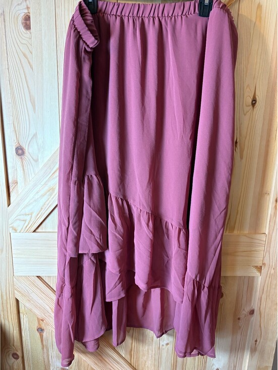 a new day Dresses & Skirts - a new day 2X Mauve Ruffled Midi Skirt